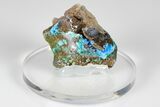 1.6" Vibrant Blue, Cyanotrichite with Cubic Fluorite - China - #186020-1